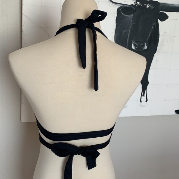 Vitamin A Swim Vitamin A Black Wrap Bikini Top With Gold Detail